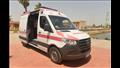 سيارة الاسعاف لنقل فرد الطاقم المصاب بازمة كلى 