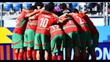 احتفال لاعبي منتخب المغرب للشباب بعد الفوز على فرنسا 