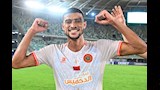 يونس الكعبي لاعب نهضة بركان يحتفل بهدفه في مرمى ريفرز يونايتد