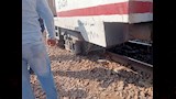 سقوط عربة القطار عن القضبان بالمنوفية