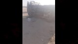حادث انقلاب سيارة ربع نقل (3)