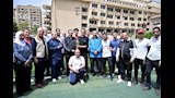 رئيس جامعة القاهرة يشارك في ماراثون للدراجات ومباراة كرة خماسية