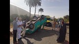 حادث انقلاب سيارة نقل