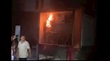 حريق في محول كهرباء