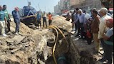 انتهاء أزمة كسر خط المياه الرئيسي بالدقهلية (5)