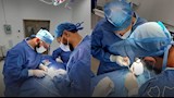 الفريق الطبي خلال اجراء العملية