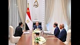 جانب من اجتماع  الرئيس عبد الفتاح السيسي