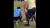 لقطة لاعب غزل المحلة في مباراة الأهلي (5)