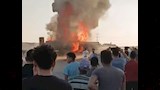 بالصور.. حريق مروع بالطريق الإقليمي بعد تصادم شاحنة وقود بأخرى