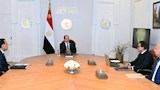 جانب من اجتماع  الرئيس عبد الفتاح السيسي