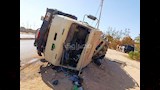 الصور الأولى لحادث انقلاب سيارة نقل أسطوانات البوتاجاز بأسيوط (1)