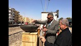 محافظ أسوان يضع حجر أساس كوبري المشاة