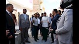 وزيرة التنمية المحلية تتفقد خطط رصف شوارع الخارجة بالانترلوك
