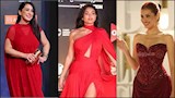15 صورة ترصد إطلالات النجمات باللون الأحمر في مهرجان الجونة السينمائي