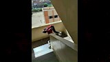 عاشور يحمل زياد على سلالم المدرسة