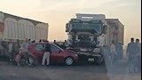 تصادم مروع بين 3 سيارات على طريق الأدبية في السويس وإصابة 3 أشخاص