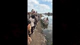 تلاميذ يعبرون بحر حادوس بـفلوكة للوصول لمدرستهم في الدقهلية (17)