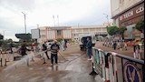 بالصور- تعقيم وتطهير الميدان الإبراهيمي بالتزامن مع احتفالات مولد الدسوقي بكفر الشيخ 