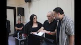 يسرا و الموجي و القصبجي بالبروفة