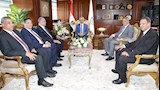 محافظ بني سويف يستقبل نقيب المحامين ورئيس اتحاد المحامين العرب بديوان عام المحافظة