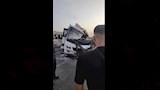 حادث تصادم مينى باص وسيارة نقل فى الهرم (8)