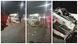 "العربية تحولت لخردة".. 4 وفيات و12 مصابًا في تصادم ميكروباص وأتوبيس بأوسيم
