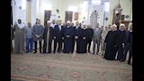 صورة تذكارية تجمع بين نائب محافظ الوادي الجديد وشيوخ الأوقاف وأهالي الخارجة بالمجمع الإسلامي الكبير
