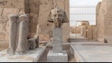 انتهاء ترميم رأس تمثال من الجرانيت للملك رمسيس الثاني داخل معبده بأبيدوس