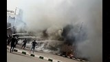 حريق يلتهم محلات تجارية في الوادي الجديد -صور