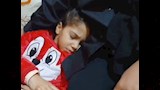 كنزي تعاني اثار الحادث على عينيها