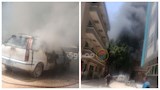 بالصور.. السيطرة على حريق سيارة ملاكي بشارع الحكمدار في أسيوط