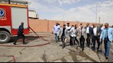 محافظ بني سويف يتفقد موقع حريق بمصنع الورق