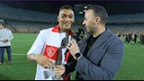 مصطفي محمد يحتفل مع لاعبي الزمالك في ستاد القاهرة (صور)