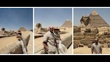 بالصور- جيسون ستاثام وزوجته يتجولان وسط الأهرامات بعد عرض فيلم "7Dogs"