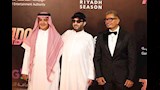 عمرو دياب مع تركي ال الشيخ في العرض الخاص لفيلم 7 Dogs (10)
