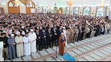 الرئيس السوري أحمد الشرع خلال صلاة العيد في محافظة حلب