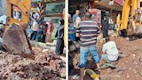 بالصور.. إصلاح كسر مفاجئ بخط مياه رئيسي في سرس الليان وإعادة الخدمة تدريجياً