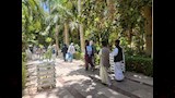 زوار الحديقة النباتية فى العيد