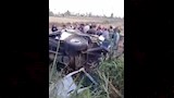 اصطدام سيارة ميكروباص بعامود إنارة بالفيوم 5