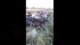 اصطدام سيارة ميكروباص بعامود إنارة بالفيوم