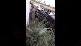 اصطدام سيارة ميكروباص بعامود إنارة بالفيوم 2