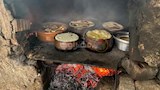 مشهد من الطعام في الفرن