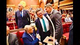 خالد جلال مع ياسر جلال في جلسات مجلس الشيوخ