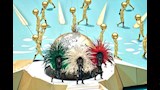 مؤدون على أرض الملعب خلال حفل الافتتاح قبل انطلاق مباراة كأس العالم