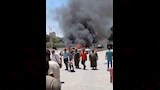 احتراق سيارتين ملاكي فى المنيا بسبب حرارة الجو  (4)