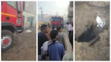 بالصور.. إخماد حريق بمخلفات زراعية أعلى أسطح منازل بقرية في أسيوط