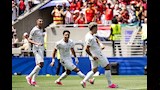 احتفال إمام عاشور أمام بلجيكا