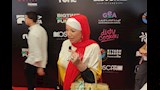إنتصار بالحجاب في العرض الخاص لفيلمها صقر وكناريا