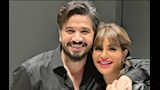 مصطفى حجاج مع منة فضالي في كواليس مسرحية صوابع زينب