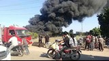 بالصور- الدفع بـ4 سيارات إطفاء للسيطرة على حريق مخزن خردة بالمنوفية